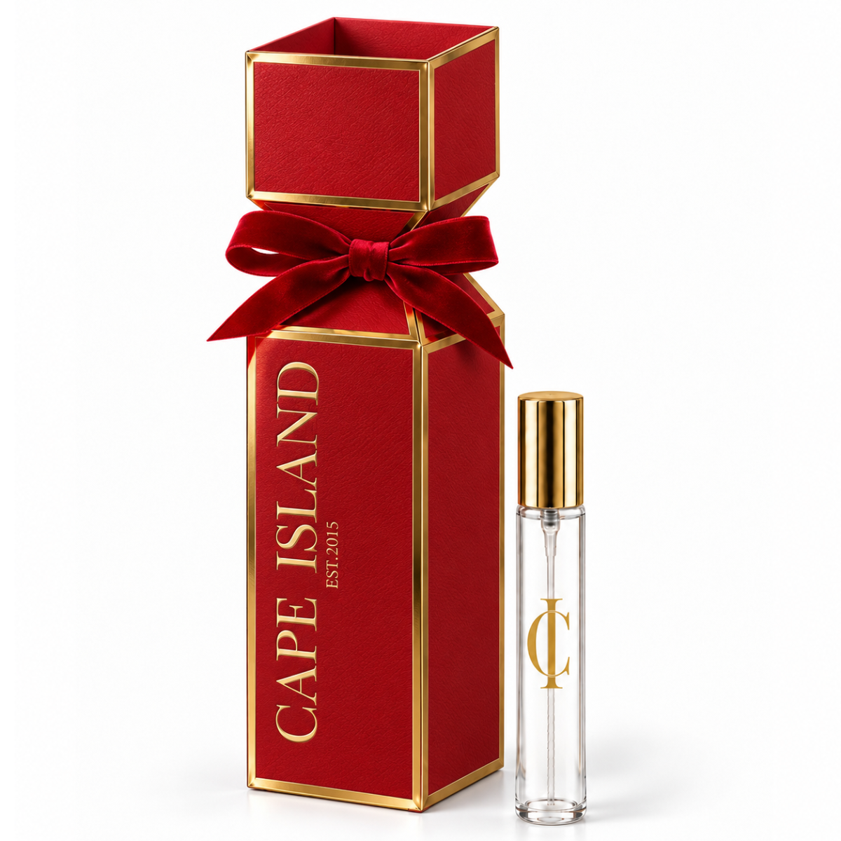 Cape Island Red Christmas Cracker with Fragrance Vial