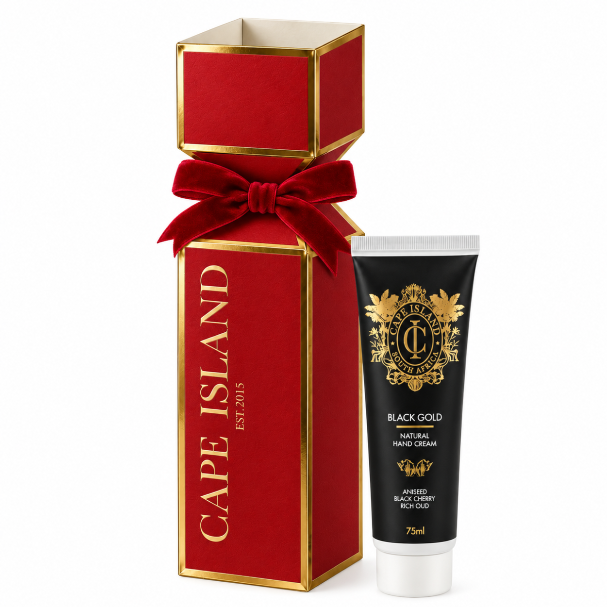 Cape Island Red Christmas Cracker with Hand Cream