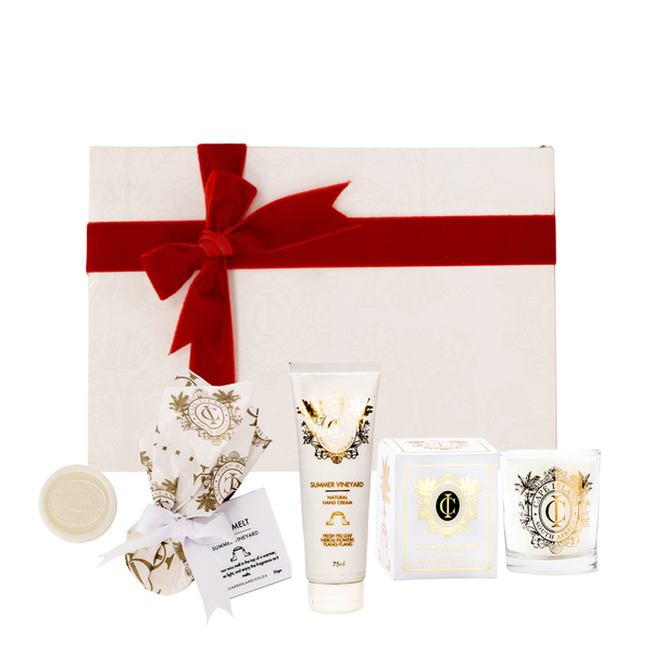 PETIT GIFT: Clifton Beach Votive candle; Hand Tube 75ml and card perfumed wax melt