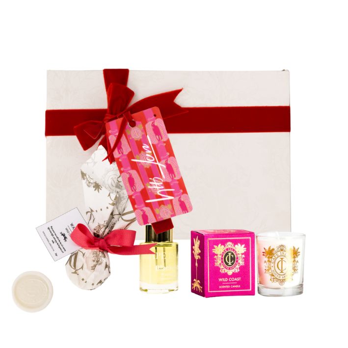 PETIT GIFT: Wild Coast Votive candle; 15ml Fragrance oil and perfumed wax melt