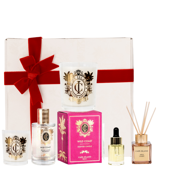 GRANDE GIFT: Wild Coast Medium candle; Roomspray 100ml, 50ml unboxed Diffuser, mini candle & 15m Fragrance Oil