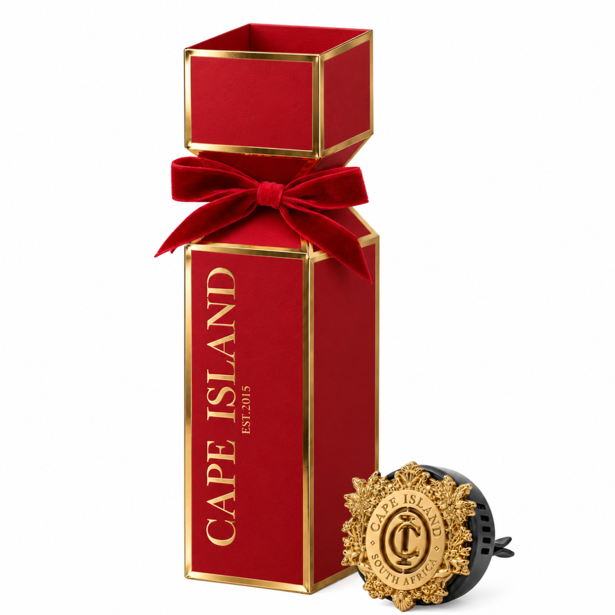 Cape Island Red Christmas Cracker with Car Diffuser