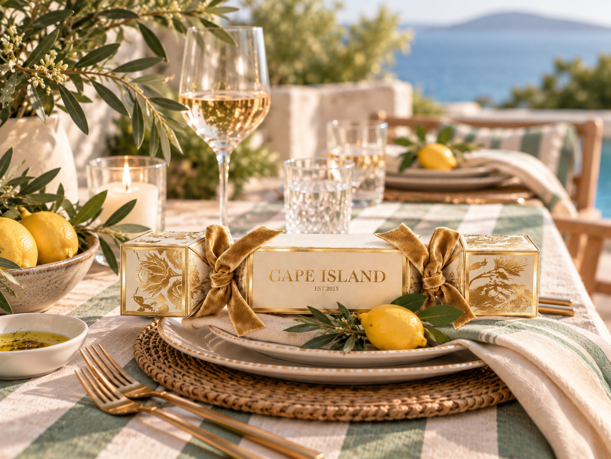 Ivory & Gold Christmas Cracker with Mini Candle