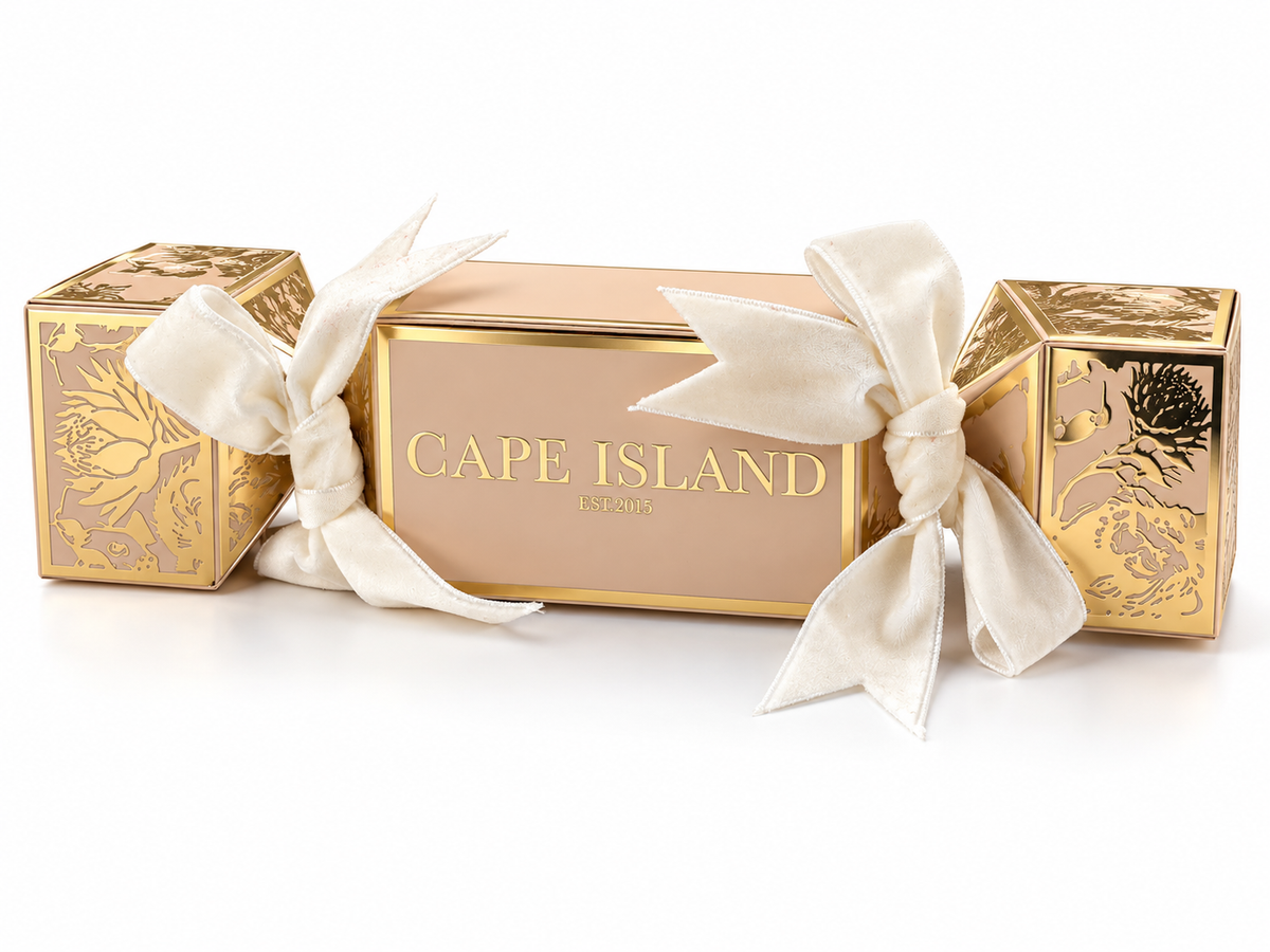 Ivory & Gold Christmas Cracker with Mini Candle